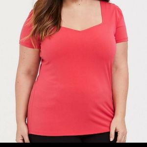 Torrid hot coral crepe top. Size 1